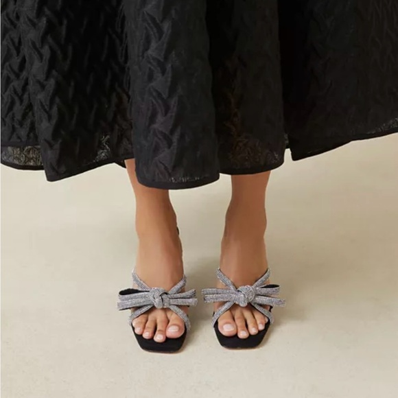 Loeffler Randall Shoes - Loeffler Randall Margi Bow Crystal Knot Mule Sandals Size 7